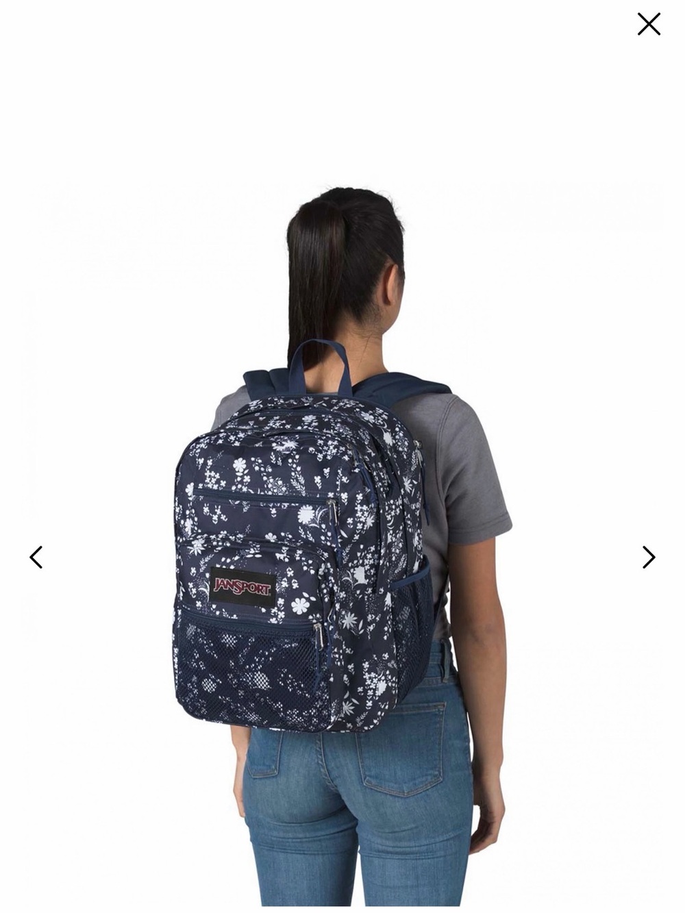 Jansport Navy Floral Print Backpack